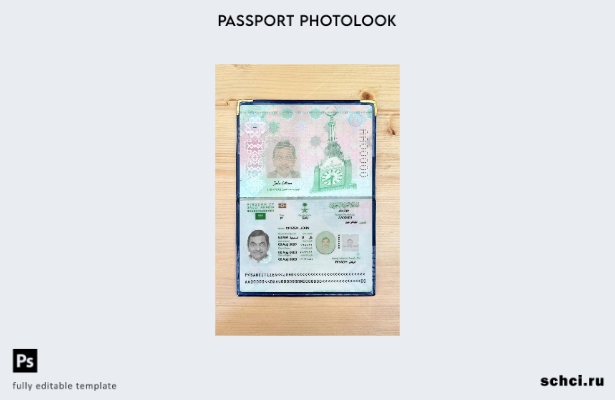цифровая загрузка шаблона фотоизображения паспорта Саудовской Аравии